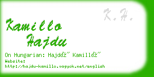 kamillo hajdu business card